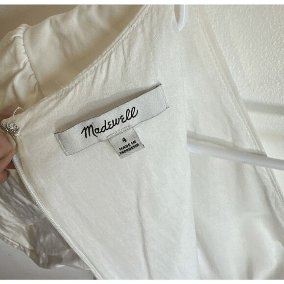 Madewell White Poplin Babydoll Dress‎ Womans size 4 Coquette crisp preppy sweet - Picture 10 of 12